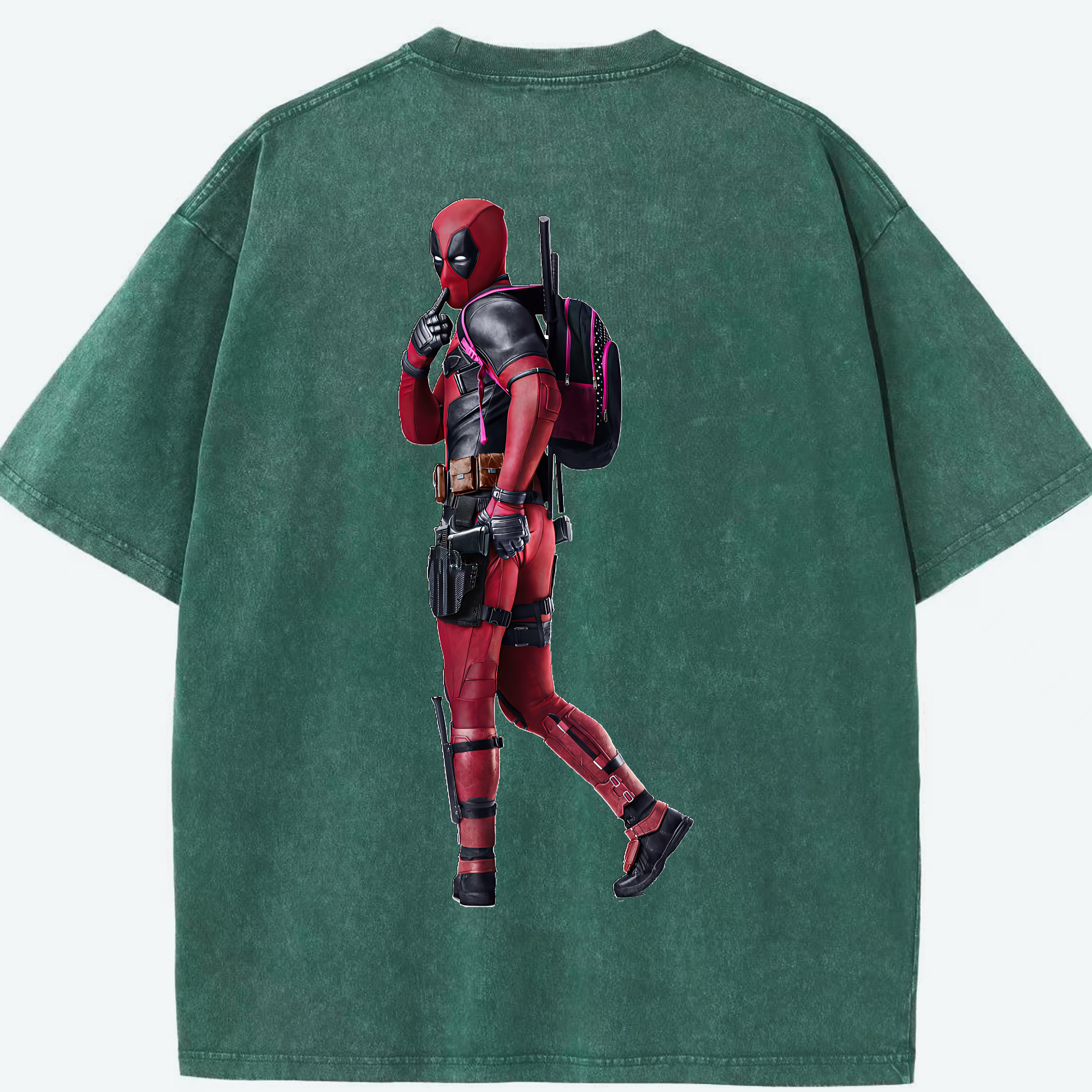 （画像用） Deadpool デッドプール 綿100% ヴィンテージ風 半袖Tシャツ（背面プリント）